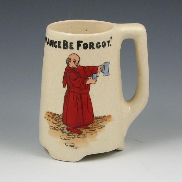 Roseville Creamware monk mug. 