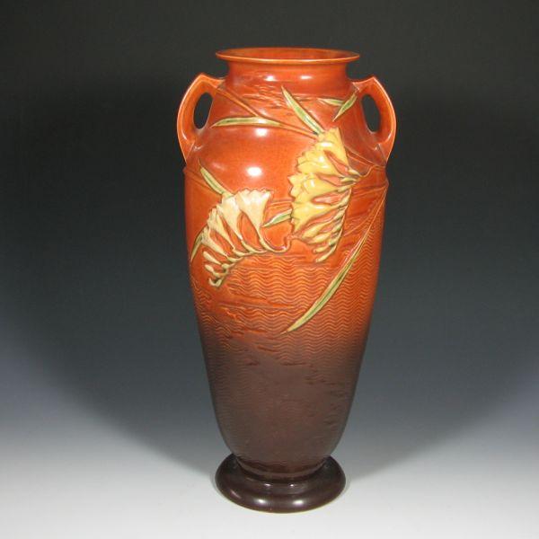 Roseville Freesia floor vase in