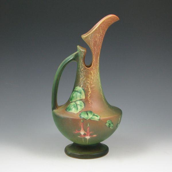 Roseville Fuchsia ewer in green and