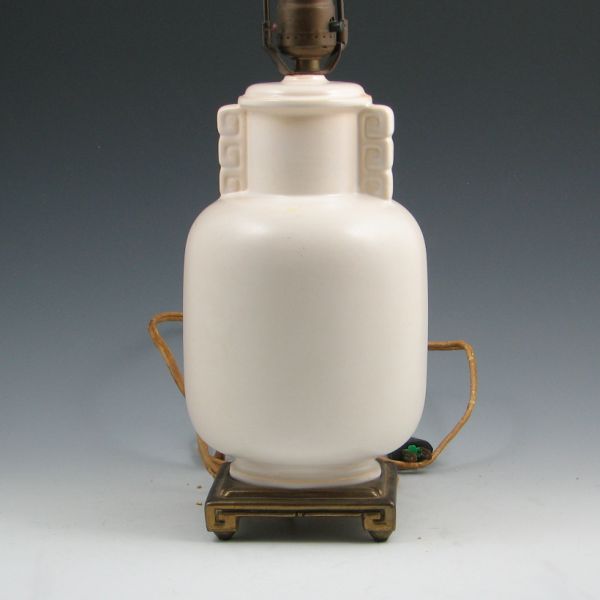 Roseville Ivory lamp with Art