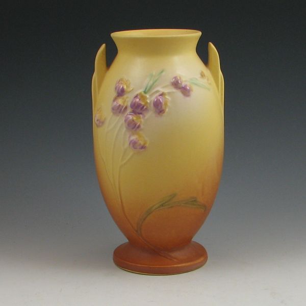 Roseville Ixia vase in yellow.