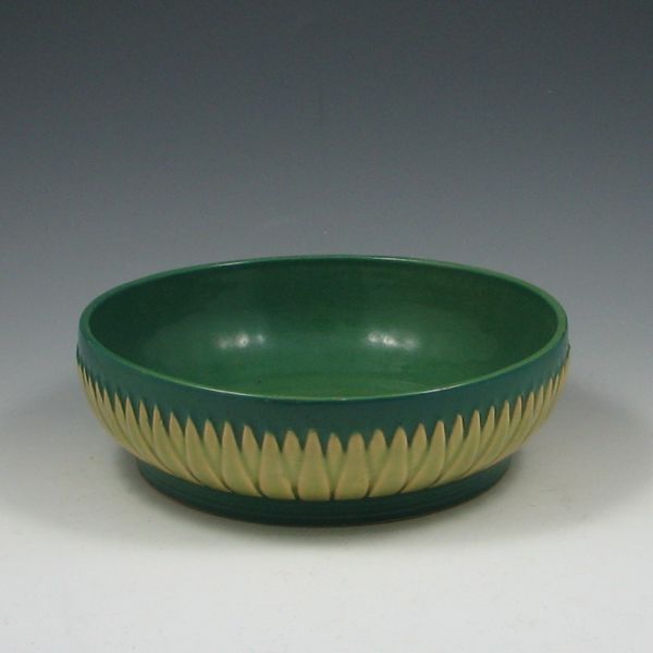Roseville Lotus Bowl green marked