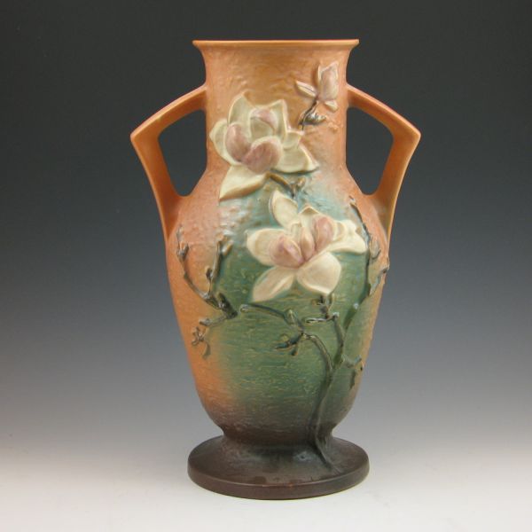 Roseville Magnolia handled vase