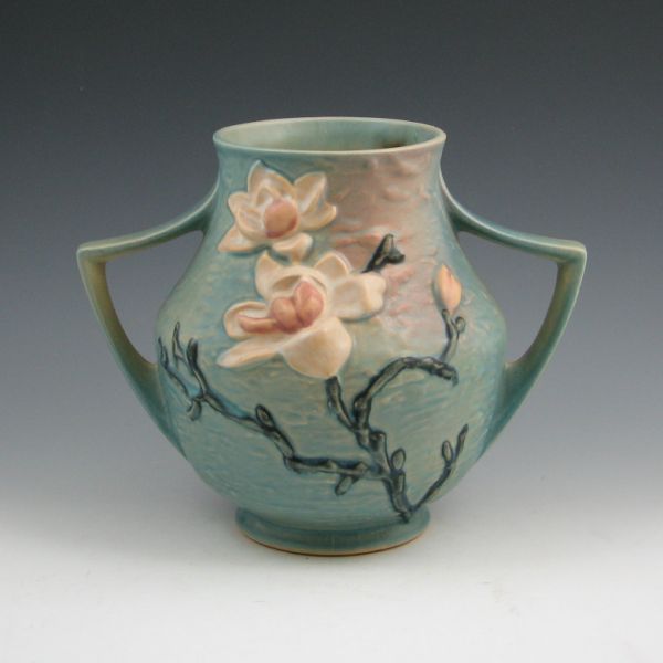 Roseville Magnolia handled vase