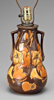 Roseville Morning Glory lamp,