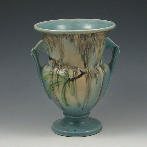 Roseville Moss 8'' Vase blue marked