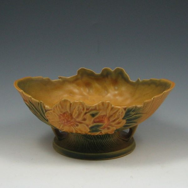 Roseville Peony 10'' Compote yellow
