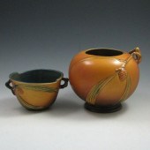 Roseville Pine Cone Bowl and R