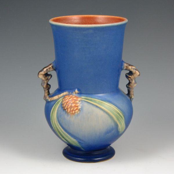 Roseville Pine Cone handled vase in