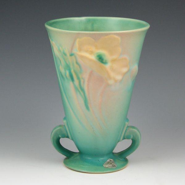 Roseville Poppy vase in pink and