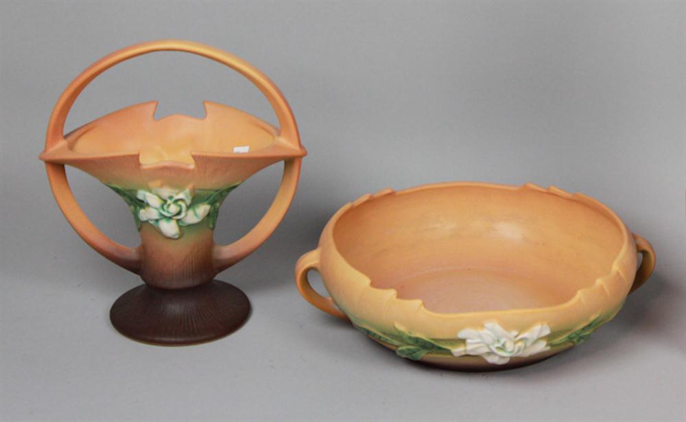 ROSEVILLE POTTERY BROWN GARDENIA
