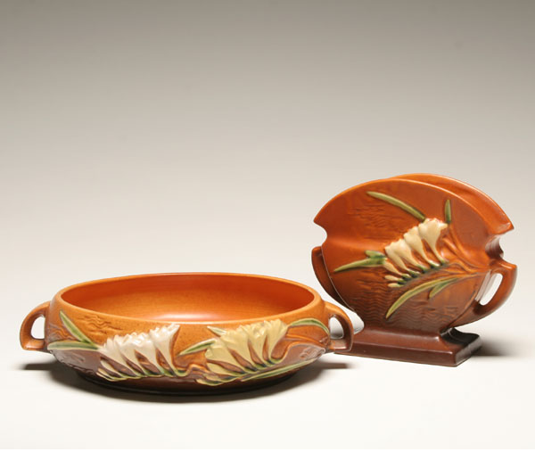 Roseville Pottery; freesia