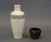 ROSEVILLE SQUATTED VASE AND A