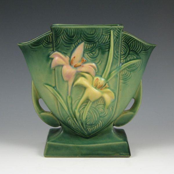 Roseville Zephyr Lily fan vase in