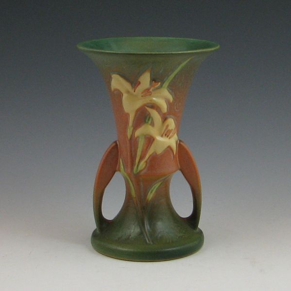 Roseville Zephyr Lily vase in brown