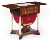 ROSEWOOD, ALABASTER AND BRASS