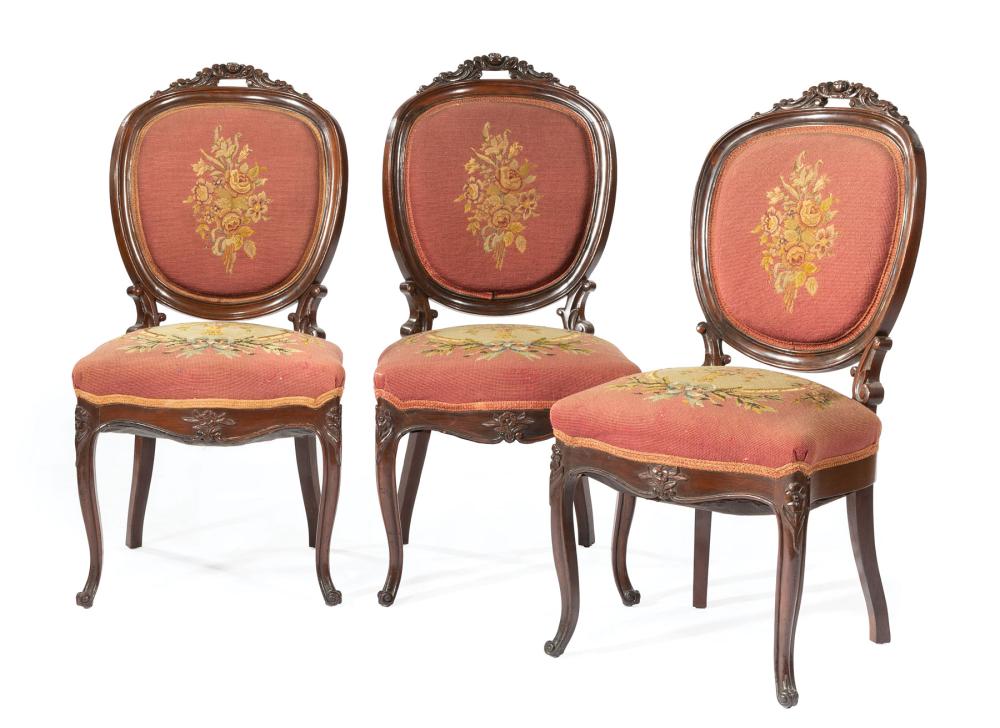 ROSEWOOD AND NEEDLEPOINT SIDE