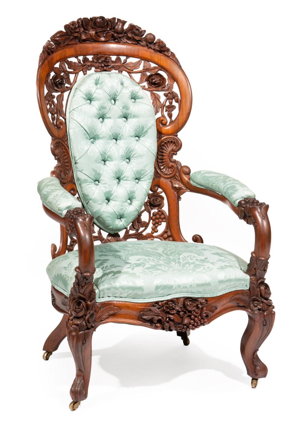ROSEWOOD ARMCHAIR, ATTR.