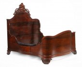 ROSEWOOD BEDSTEAD, MARKED "J.H