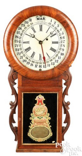 ROSEWOOD CALENDER WALL CLOCK,