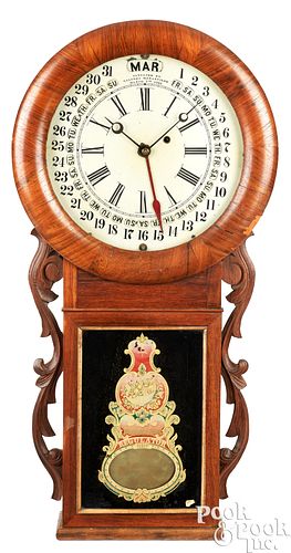 ROSEWOOD CALENDER WALL CLOCK,