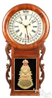 ROSEWOOD CALENDER WALL CLOCK,