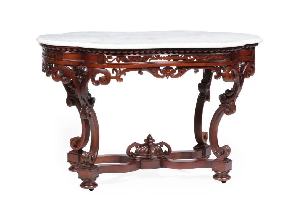 ROSEWOOD CENTER TABLE, ATTR. J. &