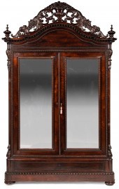 ROSEWOOD DOUBLE DOOR ARMOIRE,