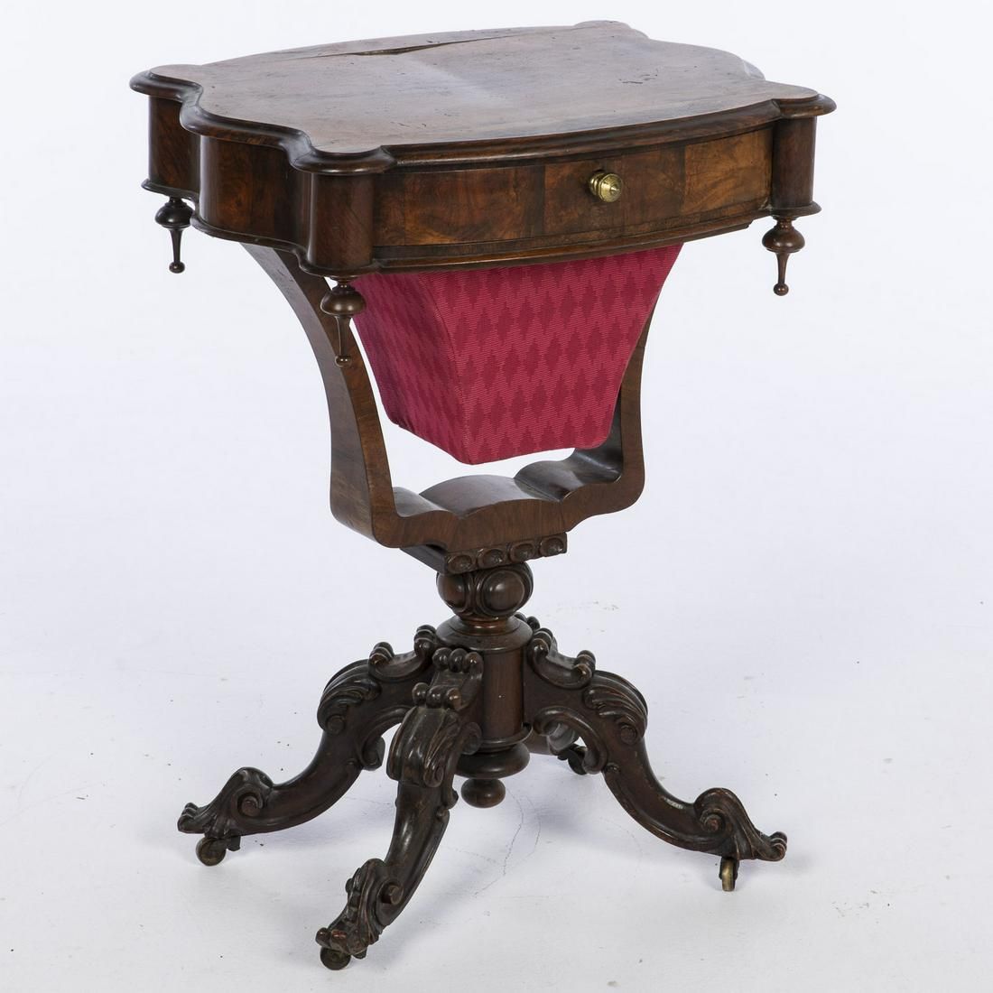 ROSEWOOD GRAINED SEWING TABLE,