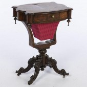 ROSEWOOD GRAINED SEWING TABLE,