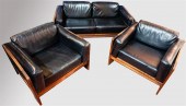 ROSEWOOD & LEATHER LIVING ROOM