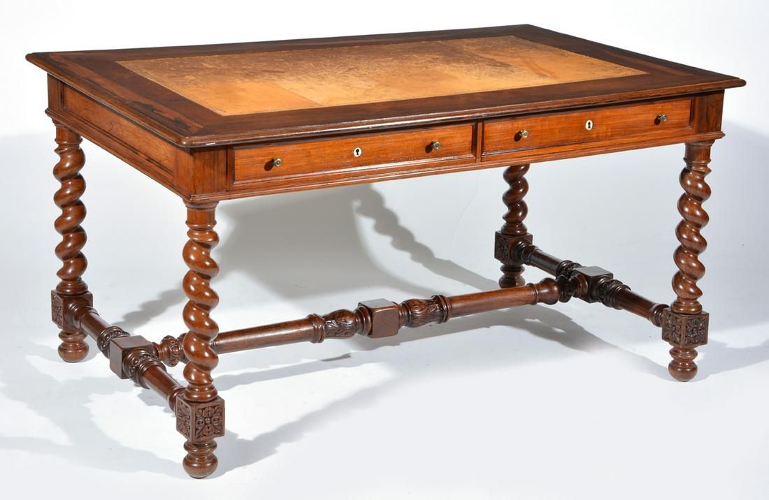 ROSEWOOD LIBRARY TABLE, 19TH