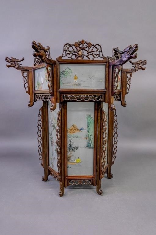Rosewood palace lantern, 20th c.