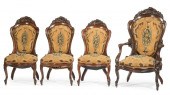ROSEWOOD PARLOR CHAIRS, ATTR.