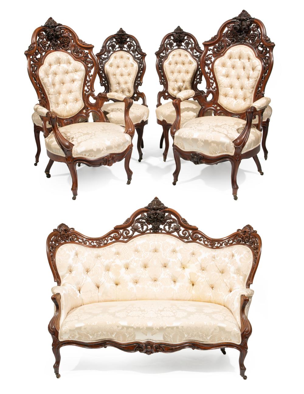 ROSEWOOD PARLOR SUITE, ATTR. J. &
