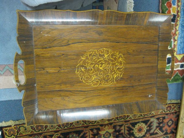 Rosewood Tea Table fancy inlay tray