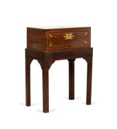 ROSEWOOD VENEER AND BRASS LAP