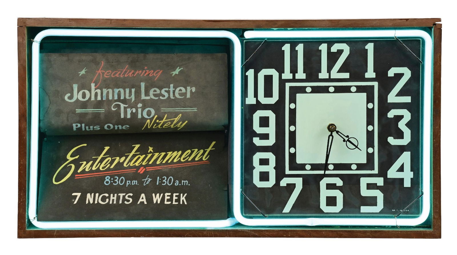 ROTATING ADVERTISING NEON CLOCK AND