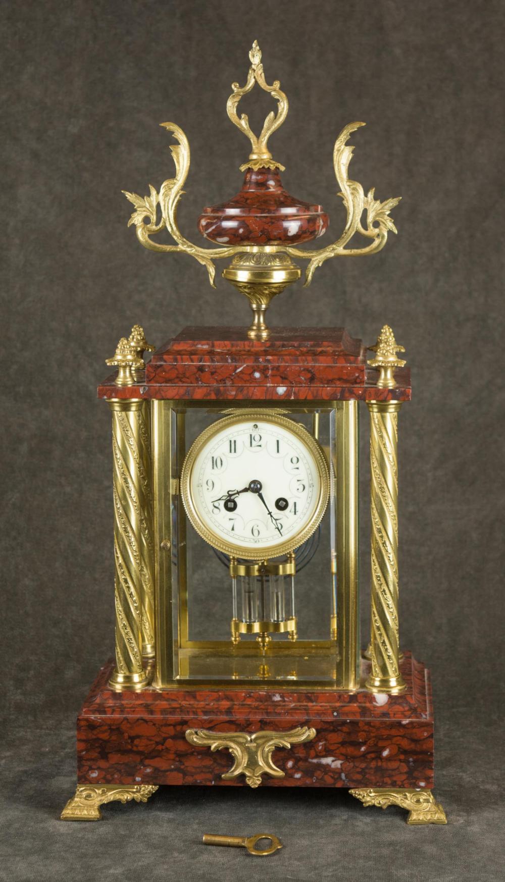 ROUGE MARBLE AND GILT-METAL