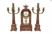 ROUGE MARBLE CLOCK GARNITUREco