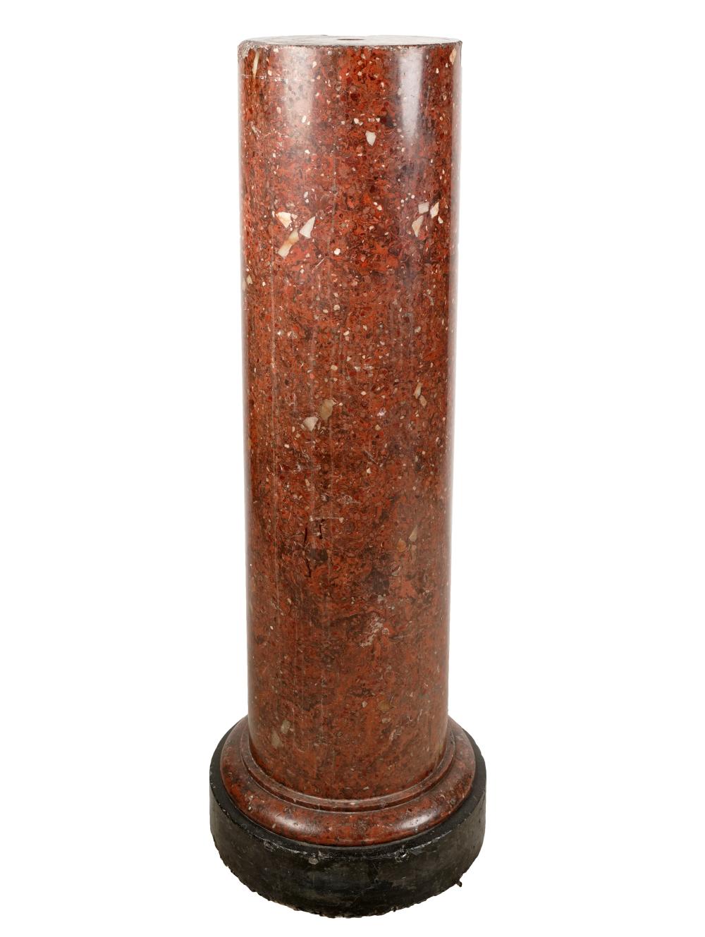 ROUGE MARBLE & WOOD PEDESTALhollow;