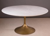 ROUND AERO MARBLE-TOP PEDESTAL
