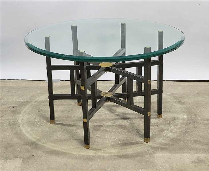 Round beveled edge glass coffee