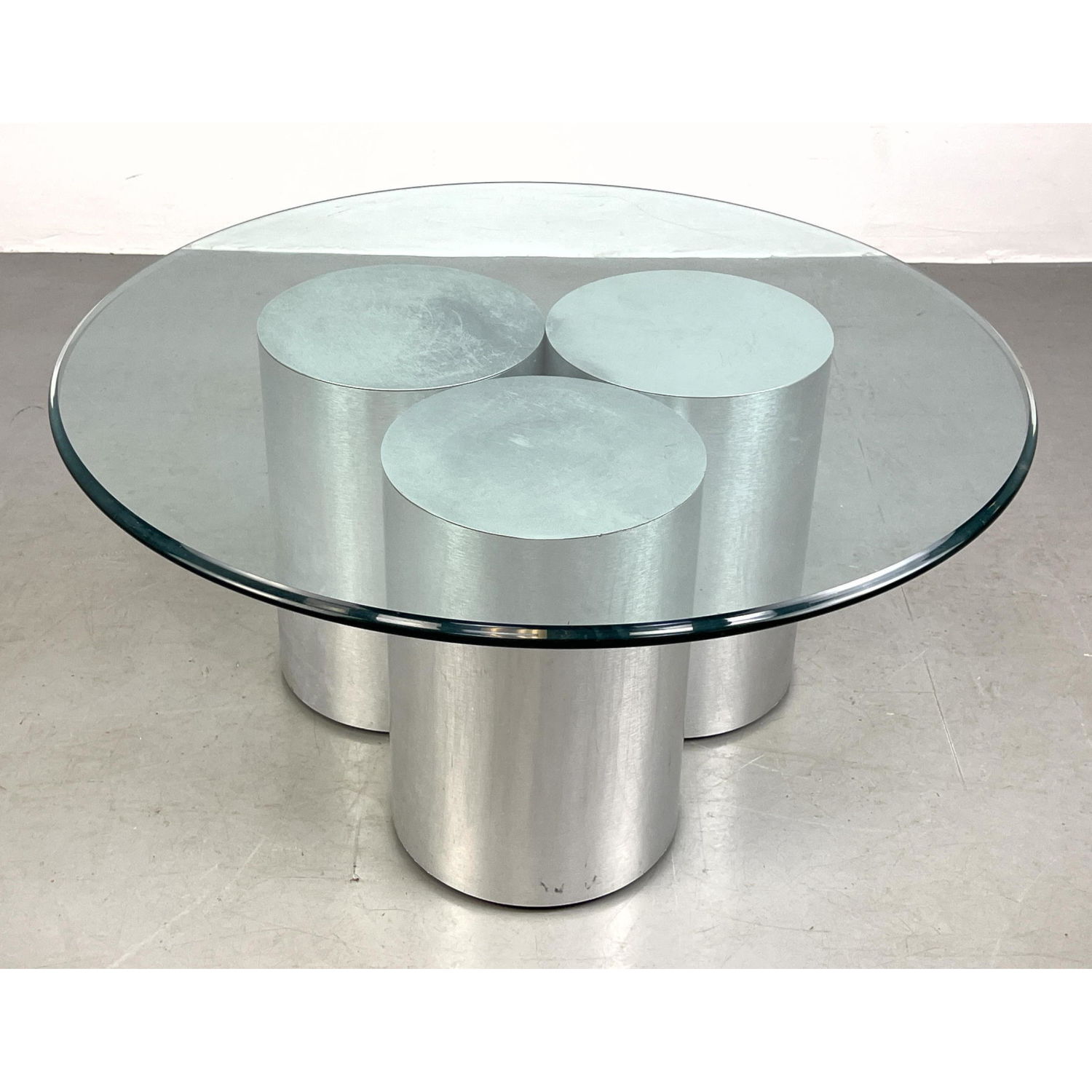 Round brushed chrome post modern