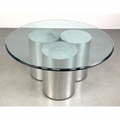 Round brushed chrome post mode