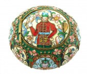 ROUND CLOISONNE ENAMEL AND GIL
