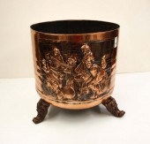 ROUND COPPER REPOUSSE BOILER K