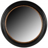 ROUND EBONIZED WOOD WALL MIRRO