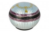 ROUND ENAMEL & SILVER BOXwhite