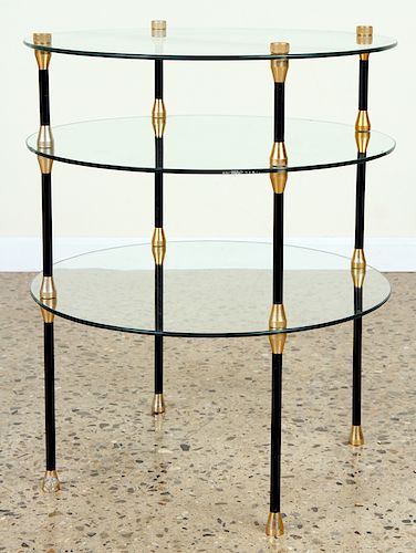 ROUND FRENCH GLASS AND METAL 3-TIER